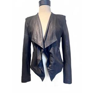 NEW MY TRIBE women's foldover collar jacket in black